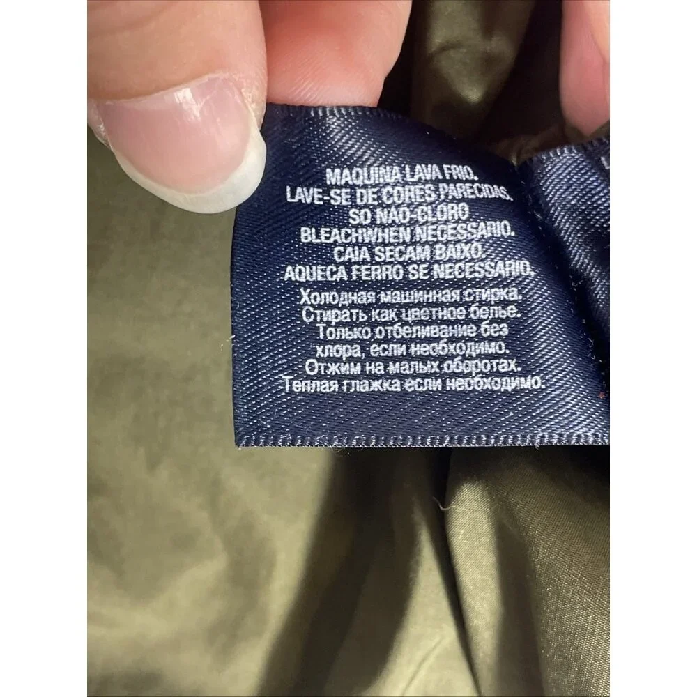 Ralph Lauren Jacket Boys Size Large (12/14) Green Double Breasted Puffer Pockets